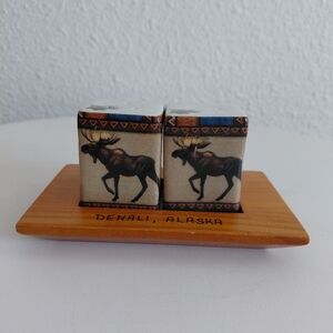 Denali Alaska Moose Salt and Pepper Shakers